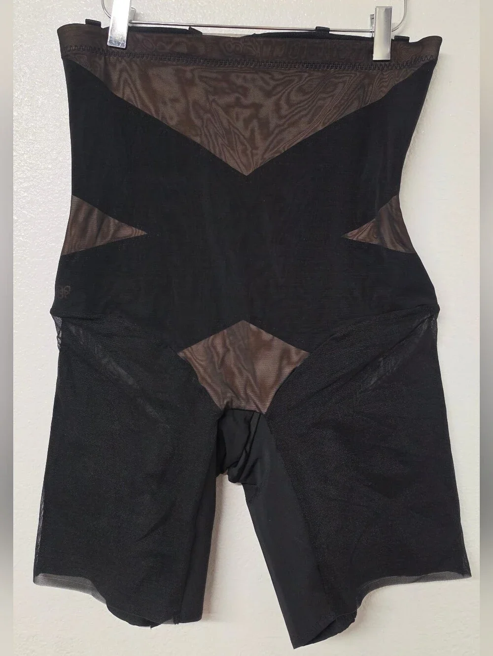 Honeylove Black High-Waist Shaping Bodysuit with Mesh Thigh Panels